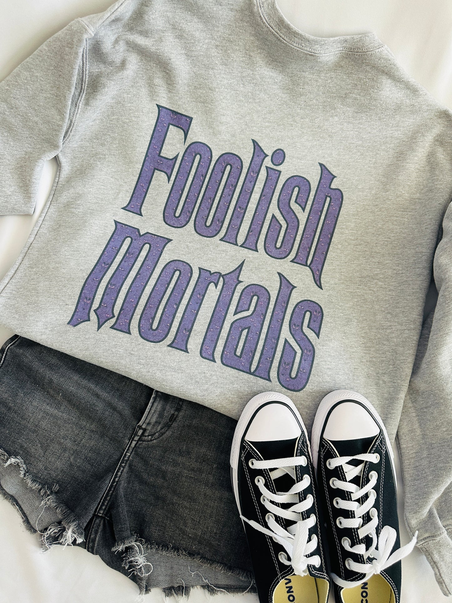 Foolish Mortals Oversized Sweatshirt – Haunted Mansion-Inspired